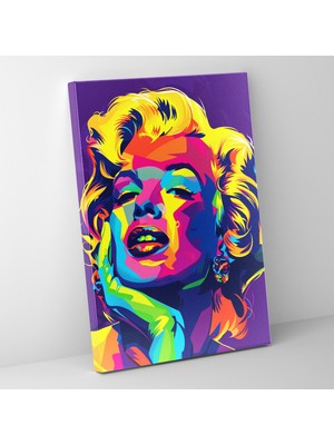 Popcas Andy Warhol Tarzı Duvar Sanatı - Marilyn Monroe Portresi - Ev Dekorasyonu Kanvas Tablo