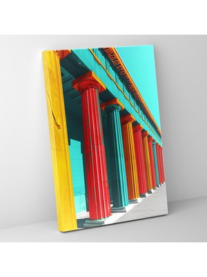 Popcas Pop Art Yunan Mimarisi Duvar Dekorasyonu - Klasizm ve Pop Art Klasizmi Pop Art ile Birleştirir Duvar Sanatı Kanvas Tablo