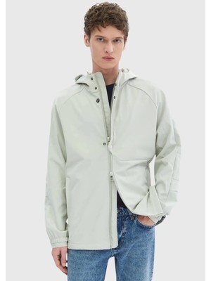 Kum Regular Fit Kapüşonlu Denim Dokuma Mont