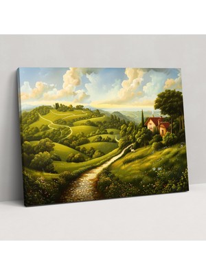 Popcas Barok Tarzı Tablo Kanvas Baskı - Barok Doğa Duvar Sanatı Manzara