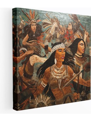 Popcas Amazon Kadınları Mozaik Kanvas Tablo - Amazon Kadınları Cesur Savaşçılar Ince Detaylar Mozaik Sanatı