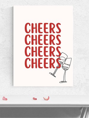 Cheers, Şerefe Minimalist Sanat Mutfak Poster - Afiş - Dekoratif Duvar Poster