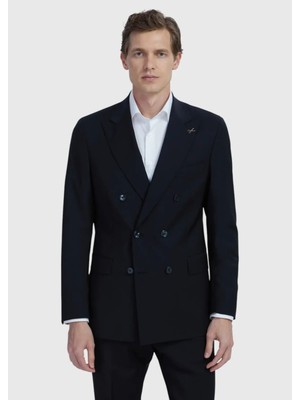 Ramsey Siyah Düz Yün Karışımlı Takım Elbise