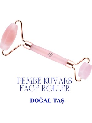 1sen Art Beauty Pembe Kuvars Face Roller | Doğal Taş Yüz Masaj Aleti