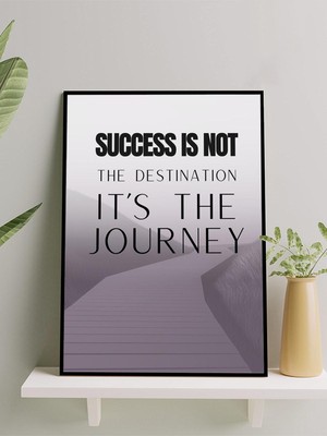 Journey's Call, Yolun Çağrısı Motivasyon Çerçeveli Tablo, Çerçeveli Poster, Ofis, Çalışma Odası