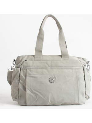 Kadın Büyük Boy 5 Bölmeli Suya Dayanıklı Saten Kumaş Çapraz ve Omuz Askılı Çanta