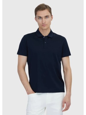 Ramsey Lacivert Düz %100 Pamuk T-Shirt