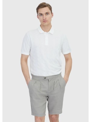Beyaz Düz Polo Yaka %100 Pamuk T-Shirt