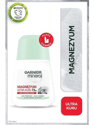 Garnier Mineral Roll-On Kadın Deodorant 50 ml Ferah Kokulu 72 Saat Etkili Pudrasız Hızlı Kuruma
