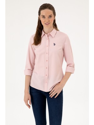 U.S. Polo Assn. Kadın Pudra Uzun Kollu Basic Gömlek 50316711-VR042