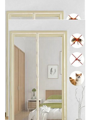 Pencere Balkon Dükkan Cam Pratik Manyetik Mıknatıslı Kapı Sineklik 90 x 210MIKNATISLI