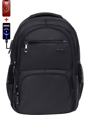 Çok Bölmeli Okul Sırt Çantası Yandan Cepli USB Soket 15,6 Inç Laptop Bölmesi Su Geçirmez Oxford Kumaş Liseüniversite