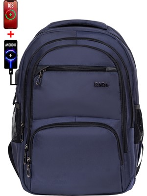 Çok Bölmeli Okul Sırt Çantası Yandan Cepli USB Soket 15,6 Inç Laptop Bölmesi Su Geçirmez Oxford Kumaş Liseüniversite