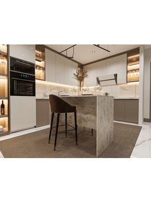 Asra Trend Lüks Mutfak Adası Bar Masası %100 MDF Çok Amaçlı Yemek Masası Kahve Köşesi MA-03