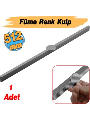 Saral Çizgili Füme Metal Kulp 512 mm 51.2 cm Mobilya Çekmece Mutfak Dolabı Dolap Kapak Kulplar