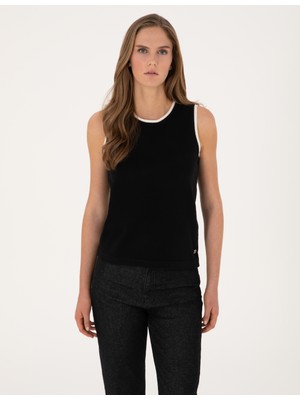 Pierre Cardin Kadın Siyah Slim Fit Kazak 50311001-VR046