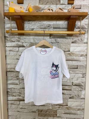 Ays Bebe Aysbebe Kuromi Cheeky Baskılı Fırçalı Kumaş Kız Çocuk Tişört