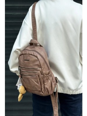 Just Polo Kadın Büyük Boy Yıkamalı Ithal Deri Lüks Sırt Çantası