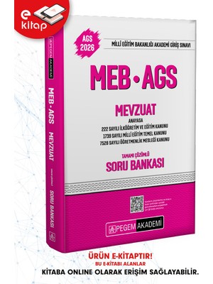 Pegem Akademi Yayıncılık 2026 MEB-AGS Mevzuat-Anayasa-222 Sayılı İlköğretim ve Eğitim Kanu