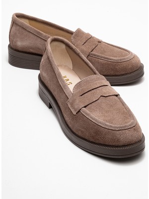 Pline Vizon Süet Hakiki Deri Kadın Loafer Ayakkabı