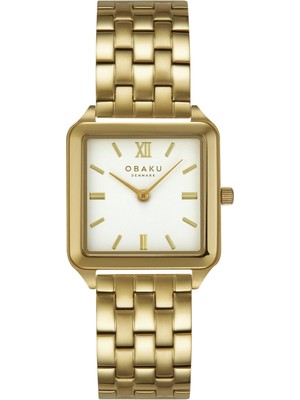 Obaku Denmark V309LXGWSG Quartz Çelik Altın Rengi Beyaz Kadran 26 mm Kadın Kol Saati