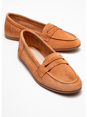 F02 Bal Köpüğü Süet Hakiki Deri Kadın Loafer Ayakkabı