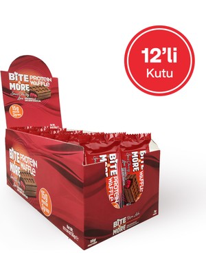 Bite & More Protein Waffle - Vişneli (55g x 12 Adet)