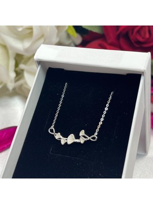 Ağaç Yaprağı Kadın Kolyesi 925 Ayar Gümüş Rodyumlu
