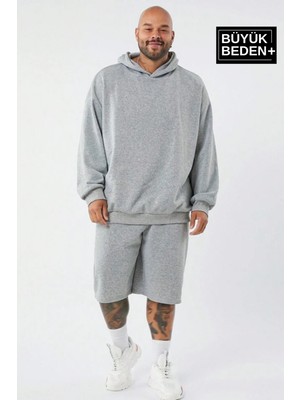 Erkek Büyük Beden Kapşonlu Ince Sweatshirt SPR24BSW57