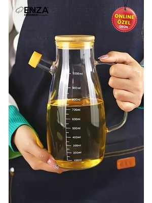 Yağdanlık & Sirkelik Cam Bambu Kapaklı