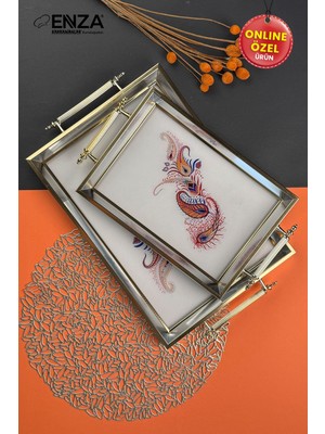 Diana Ikili Çay Kahve Kahvaltılık ve Sunum Tepsisi