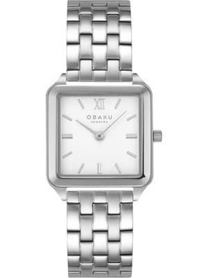 Obaku Denmark V309LXCWSC Quartz Çelik Gri Beyaz Kadran Safir Cam 26 mm Kadın Kol Saati