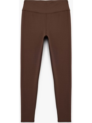 Yüksek Bel Interlok Dikiş Detaylı Spor Tayt