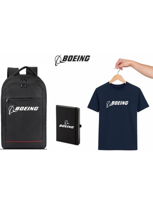 Boeing Tshirt Çanta Defter Kombini  Pilot - Havacı - Uçak Tutkunu Hediye