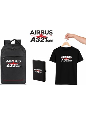 Airbus A321NEO Tshirt Çanta Defter Kombini Pilot - Havacı - Uçak Tutkunu Hediye