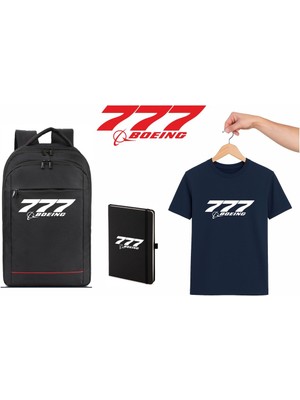 Boeing 777 Tshirt Çanta Defter Kombini Pilot - Havacı - Uçak Tutkunu Hediye