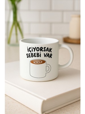 Hediyelik Replik Yazı Baskılı Porselen Kupa Su Bardağı