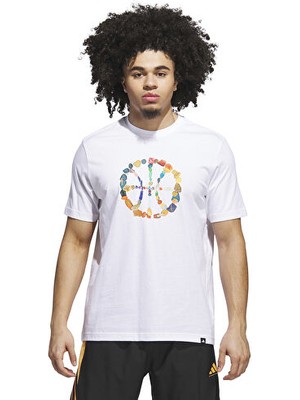 Adidas DAWN2DUSK Tee 4 Erkek Basketbol Tişörtü JX1746 Beyaz