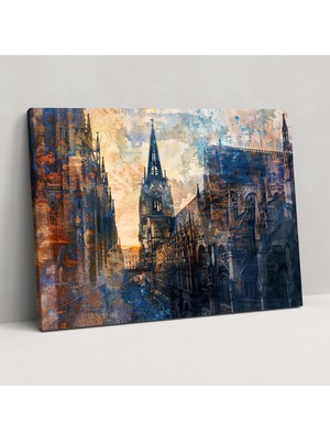 Popcas Rouen Katedrali Claude Monet Duvar Sanatı - Claude Monet Kanvas Tablo Ev Dekorasyonu Duvar Sanatı