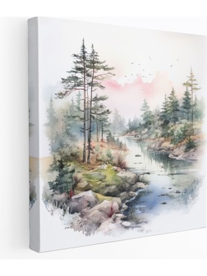 Popcas Renkli Gül Desenli Kanvas Tablo - Oturma Odası Dekorasyonu Için Trend Tasarım