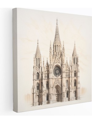 Popcas Klasik Mimarlık Kanvas Tablo - Muhteşem Katedral - Klasik Kanvas Duvar Sanatı Duvar Dekorasyonu Kanvas Tablo