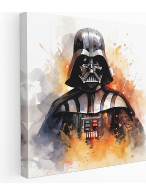 Popcas Darth Vader Sulu Boya Kanvas Tablo - Darth Vader Kanvas Duvar Sanatı Sulu Boya Duvar Sanatı