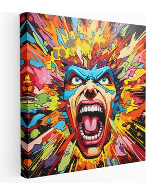 Popcas Harika Kanvas Tablo - Pop Art Süper Kahraman Duvar Sanatı - Harika Kanvas Süper Kahraman Sembolleri Kanvas Duvar Sanatı