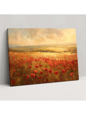 Popcas Claude Monet Duvar Süsü - Gelincikler Kanvas Tablo - Kanvas Duvar Sanatı