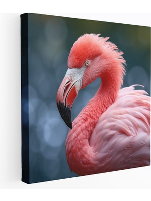 Popcas Flamingo Duvar Dekorasyonu - Fotogerçekçi Kanvas Tablo - Flamingo Fotogerçekçi Kanvas Duvar Sanatı Yakından Çekim