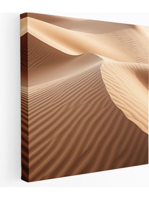Popcas Çöl Tuval Baskı - Dokulu Kum Tepeleri Duvar Sanatı - Çöl Ev Dekorasyonu Kanvas Duvar Sanatı