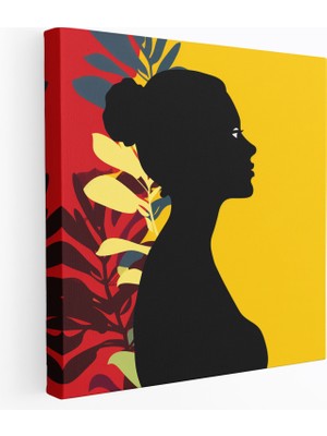 Popcas Frida Kahlo Kanvas Tablo - Cesur ve Renkli Arka Plan Duvar Sanatı Ev Dekorasyonu