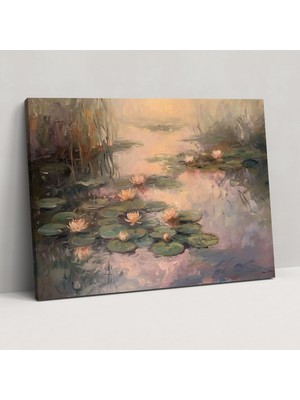 Popcas Claude Monet Nilüferler Kanvas Tablo - Duvar Dekorasyonu Ev Dekorasyonu