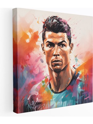 Popcas Cristiano Ronaldo Duvar Sanatı - Canlı Renklerle Cristiano Ronaldo Duvar Süsleme Dinamik Oyun Tarzı