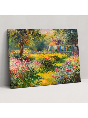 Popcas Claude Monet Sanatçının Bahçesi Duvar Sanatı - Duvar Dekorasyonu Kanvas Tablo